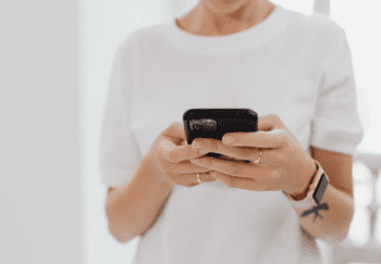 person using a tech device