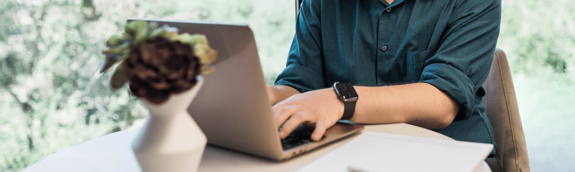 person typing on computer